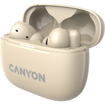 CANYON OnGo TWS-10 ANC+ENC, Bluetooth Headset, microphone, BT v5.3 BT8922F, Frequence Response:20Hz-20kHz, battery Earbud 40mAh*2+Charging case 500mAH, type-C cable length 24cm,size 63.97*47.47*26.5mm 42.5g, Beige - Metoo (4)