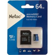 Netac MicroSD card P500 Standard 64GB, retail version w/SD adapter..