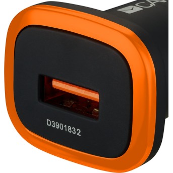 CANYON Universal 1xUSB car adapter, Input 12V-24V, Output 5V-1A, black rubber coating with orange electroplated ring(without LED backlighting), 51.8*31.2*26.2mm, 0.016kg - Metoo (2)