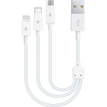 ttec Trio Charge / Data Mini Cable , Type-C , Lightning , Micro USB , 120cm , White в Metoo.kz - Metoo (1)