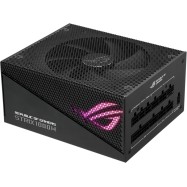 ASUS ROG Strix 1000W Gold Aura Edition PSU, ATX 3.0 compatible, PCIe Gen 5.0 ready, Fully modular, 80 Plus Gold, Lambda A++, Aluminum case, ROG heatsinks, Axial-tech fan design, Dual ball fan bearings, 0dB Technology, Aura Sync, 10-year warranty
