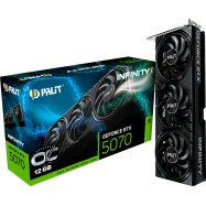 PALIT GeForce RTX 5070 Infinity 3 OC 12GB GDDR7 192 bit, 1x HDMI 2.1b, 3x DP 2.1b, 3 Fan, 1x 16-pin pwr connector, 650W, board size 291.9 x 116.6 x 41.3 mm, NE75070S19K9-GB2050S