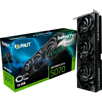 PALIT GeForce RTX 5070 Infinity 3 OC 12GB GDDR7 192 bit, 1x HDMI 2.1b, 3x DP 2.1b, 3 Fan, 1x 16-pin pwr connector, 650W, board size 291.9 x 116.6 x 41.3 mm, NE75070S19K9-GB2050S - Metoo (1)