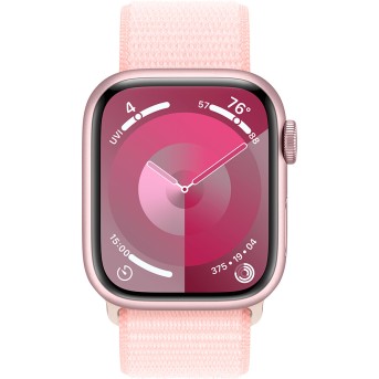 Apple Watch Series 9 GPS 41mm Pink Aluminium Case with Light Pink Sport Loop,Model A2978 - Metoo (2)