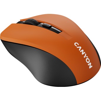 CNE-CMSW1O CANYON мышь, цвет - оранжевый, беспроводная 2.4 Гц, DPI 800/<wbr>1000/<wbr>1200 DPI, 3 кнопки и колесо прокрутки, прорезиненное покрытие - Metoo (2)