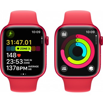 Apple Watch Series 9 GPS 45mm (PRODUCT)RED Aluminium Case with (PRODUCT)RED Sport Band - M/<wbr>L,Model A2980 - Metoo (16)