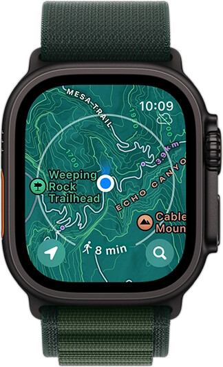 A map on the display of an Ultra 2
