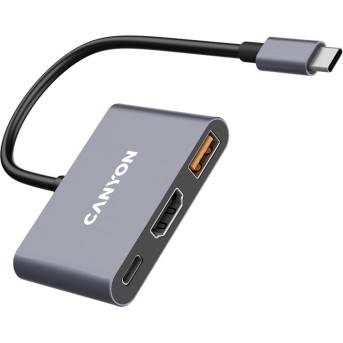CANYON hub DS-4 3in1 USB-C Grey в Metoo.kz - Metoo (3)