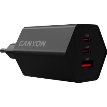 CANYON charger HEXAGON 65 GaN 65W 2xPD 1xQC EU Black в Metoo.kz - Metoo (2)