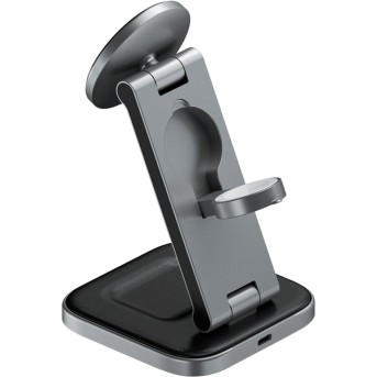 SATECHI 3-in-1 Foldable Qi2 Wireless Charging Stand(Space Gray) with Type A,C,G plugs - Metoo (2)