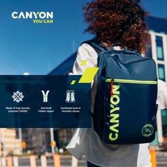 CANYON cabin size backpack for 15.6" laptop,polyester,navy - Metoo (9)