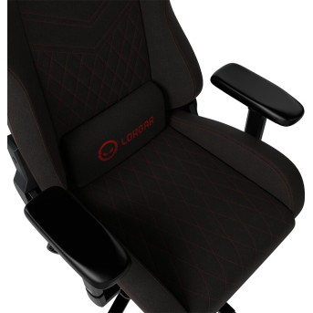 LORGAR Ace 422, Gaming chair, Anti-stain durable fabric, 1.8 mm metal frame, multiblock mechanism, 4D armrests, 5 Star aluminium base, Class-4 gas lift, 75mm PU casters, Black + red - Metoo (6)