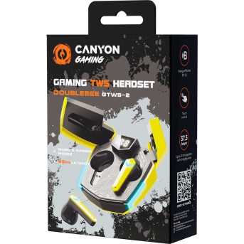 CANYON headset Doublebee GTWS-2 Gaming Yellow в Metoo.kz - Metoo (6)