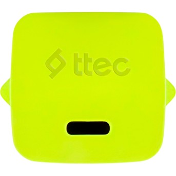 ttec SmartCharger GAN 20W PD Travel Fast Charger + USB-C - Lightning Cable 120cm, Neon Yellow в Metoo.kz - Metoo (3)