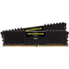 Corsair DDR4, 3200MHz 32GB 2x16GB Dimm, Unbuffered, Dual Rank, 16-20-20-38, XMP 2.0, Vengeance LPX black Heatspreader, Black PCB, 1.35V, EAN:0840006608547