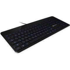 CNS-HKB5RU CANYON клавиатура, цвет - черный, проводная, LED подсветка, soft touch отделка, 104 клавиши, раскладка EN/<wbr>RU..