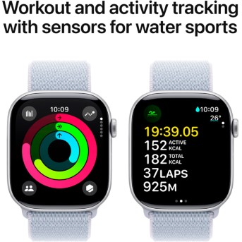Apple Watch Series 10 GPS 42mm Silver Aluminium Case with Blue Cloud Sport Loop,Model A2997 - Metoo (8)