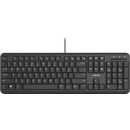wired keyboard with Silent switches ,105 keys,black, 1.5 Meters cable length,Size 442*142*17.5mm,460g,RU layout