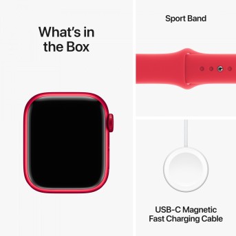 Apple Watch Series 9 GPS 41mm (PRODUCT)RED Aluminium Case with (PRODUCT)RED Sport Band - S/<wbr>M,Model A2978 - Metoo (17)
