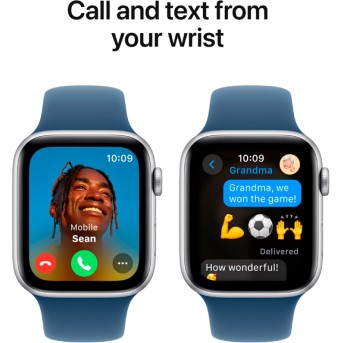 Apple Watch SE 2024 GPS 40mm Silver Aluminium Case with Denim Sport Band - S/<wbr>M,Model A2722 - Metoo (8)