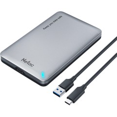 Netac WH12S 2.5 SATA to USB3.0 External HDD/SSD Case, Slide Transparent Cover, with USB3.0 C to C ..