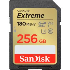 SanDisk Extreme PLUS 256GB SDXC Memory Card + 2 years RescuePRO Deluxe up to 190MB/<wbr>s & 130MB/<wbr>s Read/<wbr>Write speeds, UHS-I, Class 10, U3, V30
