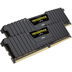 Corsair DDR4, 3200MHz 16GB 2x8GB Dimm, Unbuffered, 16-18-18-36, XMP 2.0, Vengeance LPX black Heatspreader, Black PCB, 1.35V, for SKL, EAN:0843591070454