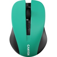 CNE-CMSW1GR CANYON мышь, цвет - зеленый, беспроводная 2.4 Гц, DPI 800/1000/1200 DPI, 3 кнопки и колесо прокрутки, прорезиненное покрытие
