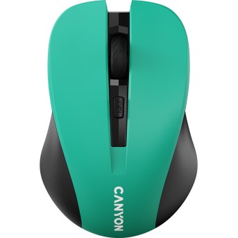 CNE-CMSW1GR CANYON мышь, цвет - зеленый, беспроводная 2.4 Гц, DPI 800/<wbr>1000/<wbr>1200 DPI, 3 кнопки и колесо прокрутки, прорезиненное покрытие - Metoo (1)