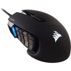 Corsair SCIMITAR RGB ELITE, MOBA/<wbr>MMO Gaming Mouse, Black, Backlit RGB LED, 18000 DPI, Optical (EU version), EAN:0840006616214