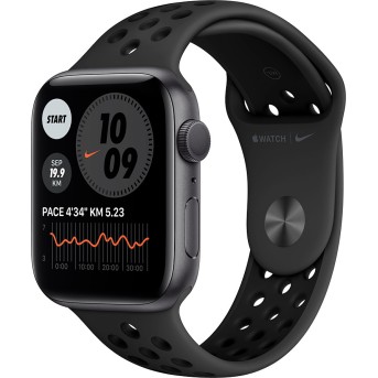 Apple Watch Nike Series 6 GPS, 44mm Space Gray Aluminium Case with Anthracite/<wbr>Black Nike Sport Band - Regular, Model A2292 - Metoo (1)
