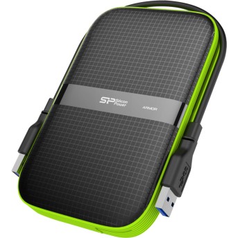 Silicon Power Armor - A60 5TB Portable HDD USB 3.2 Gen1 Black/Green, Shockproof MIL-STD 810G Method 516.6 Procedure IV, Water-resistant IPX4, LED light в Metoo.kz - Metoo (2)