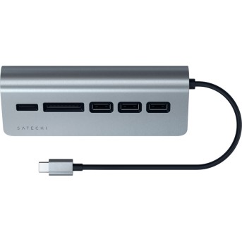 SATECHI Type-C Aluminum USB 3.0 Hub & Card Reader Space Gray - Metoo (2)