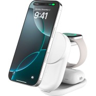 BELKIN 25w Qi2 3-IN-1 Foldable Charger, White..