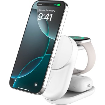 BELKIN 25w Qi2 3-IN-1 Foldable Charger, White в Metoo.kz - Metoo (1)