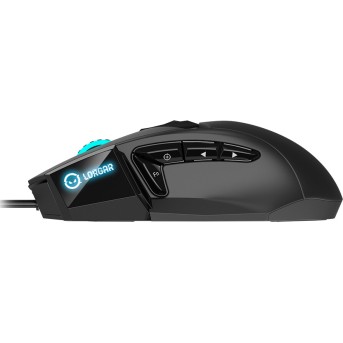 LORGAR Stricter 579, gaming mouse, 9 programmable buttons, Pixart PMW3336 sensor, DPI up to 12 000, 50 million clicks buttons lifespan, 2 switches, built-in display, 1.8m USB soft silicone cable, Matt UV coating with glossy parts and RGB lights with 4 LED - Metoo (4)