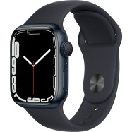 Apple Watch Series 7 GPS, 41mm Midnight Aluminium Case with Midnight Sport Band - Regular, A2473