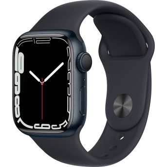 Apple Watch Series 7 GPS, 41mm Midnight Aluminium Case with Midnight Sport Band - Regular, A2473 - Metoo (1)