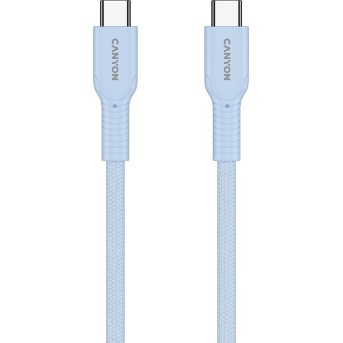 CANYON cable OnWire 60CL C-C 60W COLOR Braided 1m Light Blue в Metoo.kz - Metoo (3)