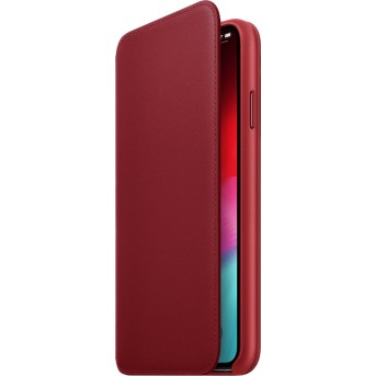 iPhone XS Max Leather Folio - (PRODUCT)RED, Model - Metoo (2)
