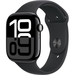 Apple Watch Series 10 GPS 46mm Jet Black Aluminium Case with Black Sport Band - M/<wbr>L,Model A2999