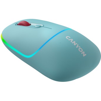 CANYON MW-22, 2 in 1 Wireless optical mouse with 4 buttons,Silent switch for right/<wbr>left keys,DPI 800/<wbr>1200/<wbr>1600, 2 mode(BT/ 2.4GHz), 650mAh Li-poly battery,RGB backlight,Dark cyan, cable length 0.8m, 110*62*34.2mm, 0.085kg - Metoo (2)