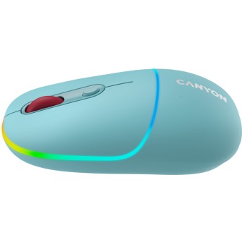 CANYON MW-22, 2 in 1 Wireless optical mouse with 4 buttons,Silent switch for right/<wbr>left keys,DPI 800/<wbr>1200/<wbr>1600, 2 mode(BT/ 2.4GHz), 650mAh Li-poly battery,RGB backlight,Dark cyan, cable length 0.8m, 110*62*34.2mm, 0.085kg - Metoo (4)