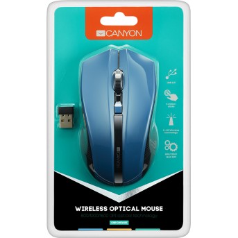 CANYON 2.4GHz wireless Optical Mouse with 4 buttons, DPI 800/<wbr>1200/<wbr>1600, Blue, 122*69*40mm, 0.067kg - Metoo (4)
