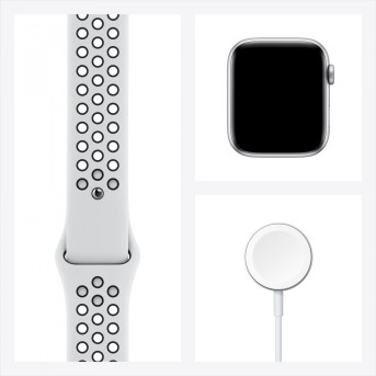 Apple Watch Nike Series 6 GPS, 44mm Silver Aluminium Case with Pure Platinum/<wbr>Black Nike Sport Band - Regular, Model A2292 - Metoo (14)