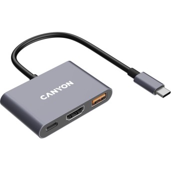CANYON hub DS-4 3in1 USB-C Grey в Metoo.kz - Metoo (4)