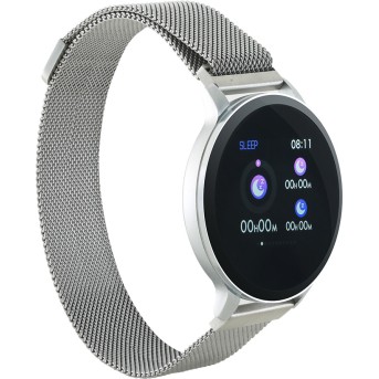 Smart watch, 1.22inch colorful LCD, 2 straps, metal strap and silicon strap, metal case, IP68 waterproof, multisport mode, camera remote, music control, 150mAh, compatibility with iOS and android, Silver, host: 42*48*12mm, belt: 222*18mm, 52.3g - Metoo (4)