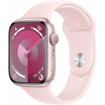 Apple Watch Series 9 GPS 45mm Pink Aluminium Case with Light Pink Sport Band - S/<wbr>M,Model A2980 - Metoo (9)