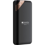 CANYON Power bank 20000mAh Li-poly battery, Input 5V/2A, Output 5V/2.1A(Max), with Smart IC and power display, Black, USB cable length 0.25m, 137*67*25mm, 0.360Kg