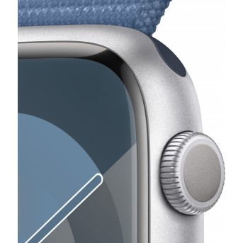 Apple Watch Series 9 GPS 45mm Silver Aluminium Case with Winter Blue Sport Loop,Model A2980 - Metoo (11)